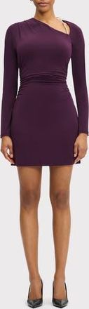 H&eacute;rve L&eacute;ger The Abby Long Sleeve Shift Minidress in Pinot at Nordstrom Rack, Size Medium