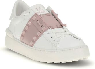 Valentino Garavani Womens White Calf Leather Bos Taurus Low Top Sneakers