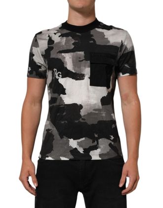 Dolce & Gabbana Multicolor Camouflage Men Short Sleeves T-Shirt Cotton Nylon