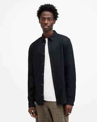 AllSaints Hawthorne Ramskull Stretch Fit Shirt