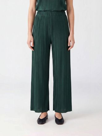 Pleats Please Issey Miyake Pantaloni cropped in cr&ecirc;pe pliss&egrave;