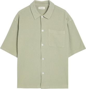 Frame Denim Woven Cotton Shirt - Green - XL
