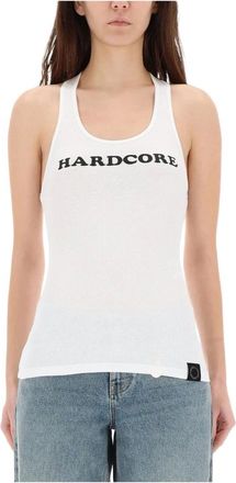 Stella McCartney Camiseta sin mangas acanalada Hardcore - Tops - Mujer - Blanco - S