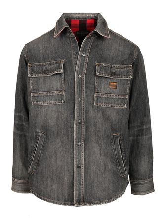 Balenciaga Denim Overshirt Shirts Grey-Uomo