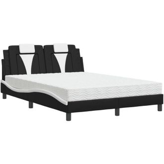 vidaXL Vidaxl - Cama Con Colch&oacute;n Cuero Sint&eacute;tico Negro Y Blanco 120x200 Cm