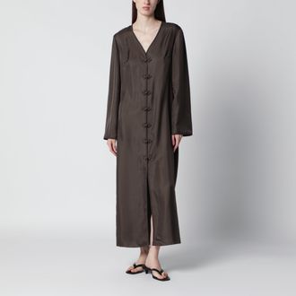R&oacute;he Earth-tone silk dress with pankou closure