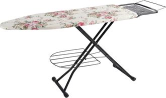 Relaxdays Tabla De Planchar Relaxdays 110 X 33 Cm, Altura Ajustable, Plegable, Con Soporte Para Plancha, Rosen, Multicolor
