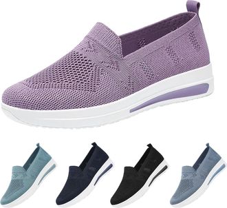 Generic Clearance UK Women Slip On Walking Shoes Mesh Breathable Lightweight Casual Orthopedic Sneakers for Women UK Low Top Sport Shoe All Day Walking Ladies