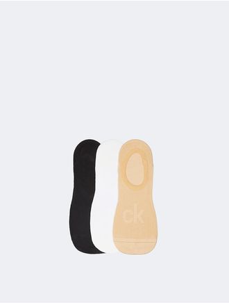 Calvin Klein Womens Microfiber Mesh 3-Pack Liner Socks - Multi