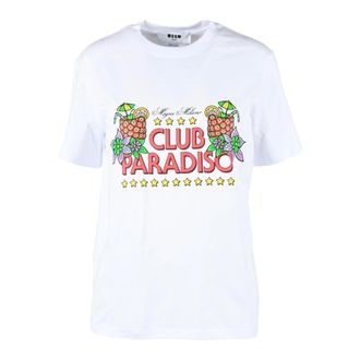 Msgm Msgm, Dames, Tops, Wit, Maat: M Katoen