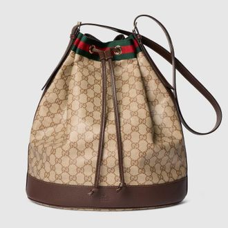 Gucci Venice Large Bucket Bag, Beige, GG Canvas