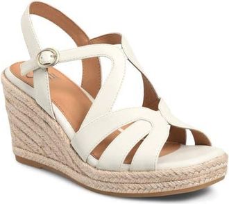 S&ouml;fft Norma Slingback Espadrille Platform Wedge Sandal in Off White at Nordstrom, Size 6.5