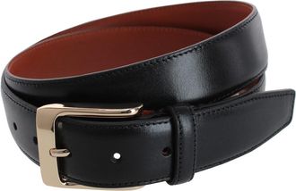 Trafalgar Store Mens Cornelius 35mm Cortina Leather Dress Belt, 34, Black