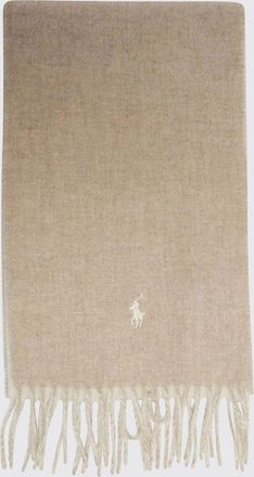 Polo Ralph Lauren Reversible Wool Blend Scarf with Embroidered Logo