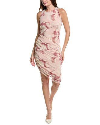 Kenneth Cole Ruched Mesh Midi Dress