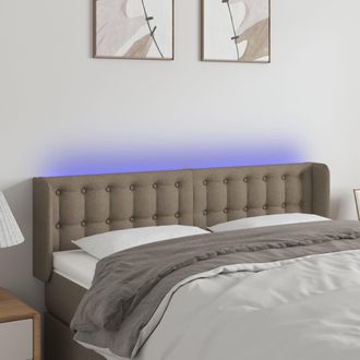 vidaXL Cabecero Con Led De Tela Gris Taupe 147x16x78/88 Cm Vidaxl