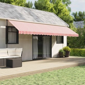 vidaXL Tela De Repuesto De Toldo Rayas Rojas Y Blancas 6x3 M Vidaxl