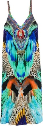 Camilla Abito midi con stampa grafica - Verde