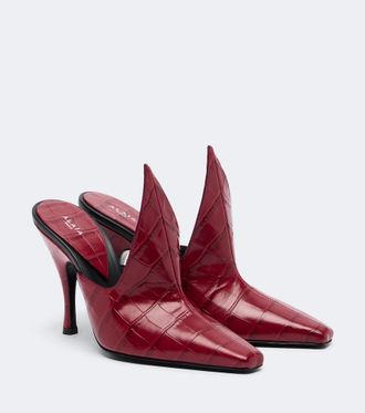 Alaia Ala&iuml;a Croc-effect leather mules