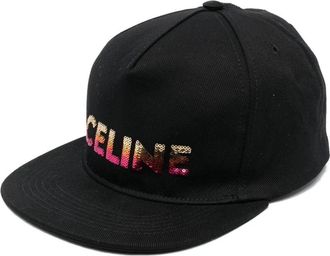 Celine Geborduurde Katoenen Pet - Heren - Petten - Zwart - L - Katoen - Accessoires