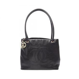 Chanel Black Grained Calfskin Handbag Tote Bag (Pre-Owned)