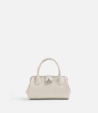 Vivienne Westwood Pamela Small Bag Emboss Croc Leather Pearl-white