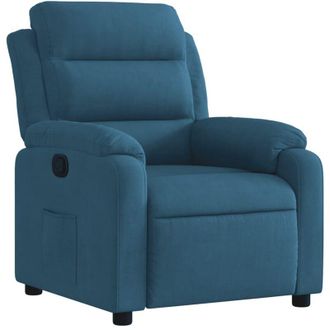 vidaXL Sill&oacute;n Reclinable De Terciopelo Azul Vidaxl