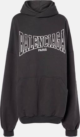Balenciaga Logo cotton jersey hoodie