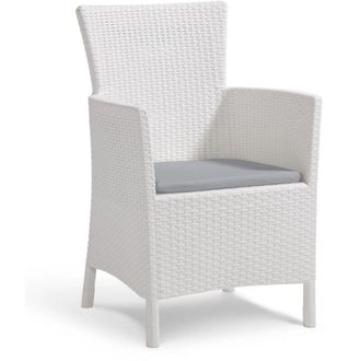 Keter Poltrona da giardino iowa dining chair con cuscino colore bianco, 89x60x62 cm Keter