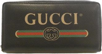 Gucci Black Leather Long Wallet (Bi-Fold) (Pre-Owned)