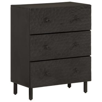 vidaXL Aparador Madera Maciza De Mango Negro 60x33x75 Cm Vidaxl