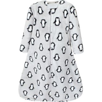 Hudson Baby Flannel Sleep Sack with Plush Full-Arm Coverage in Penguin at Nordstrom