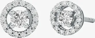 Michael Kors Precious Metal-Plated Sterling Silver Pav&eacute; Halo Stud Earrings