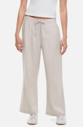 Three Dots Drawstring Linen Blend Ankle Wide Leg Pants in Pumice Stone at Nordstrom Rack, Size X-Large