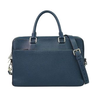 Louis Vuitton Pre-owned Handbags, female, Blue, Size: ONE SIZE Pre-owned Vintage Taiga Leather Business Briefcase