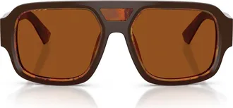 Dolce & Gabbana 55mm Square Sunglasses in Top Brown/Pearl Gold Brown at Nordstrom