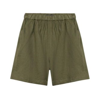 Brooks Brothers Heavy Linen Shorts - Dames - Korte Broeken - Groen - XS - Linnen - Korte Broeken