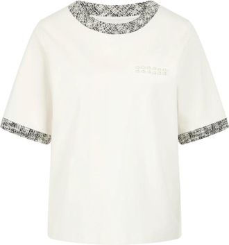 Marc Cain Relaxed T-shirt - Dames - T-shirts - Wit - L - Katoen - Tops