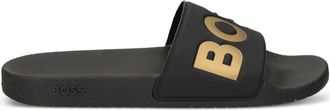 BOSS logo-print slides - men - PVC/Rubber/PVC - 42 - Black