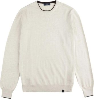 Fay Stijlvolle Sweaters voor elke gelegenheid - Heren - Ronde hals truien - Wit - 2XL - Wol - Truien & Vesten
