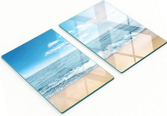 OEM Pannelli Decorativi In Vetro Multifunzionali Con Stampa A Tema Spiaggia, 2x40x52 Cm