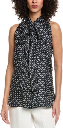 Oscar De La Renta Small Oscar Chain Silk Top
