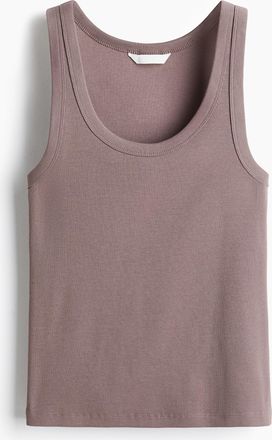 H&M Geripptes Tanktop - Brown