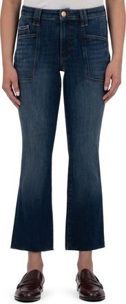 Kut from the Kloth Kelsey Raw Hem Mid Rise Ankle Flare Jeans in Precocious at Nordstrom, Size 16