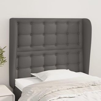 vidaXL Cabecero Con Orejas De Cuero Sint&eacute;tico Gris 83x23x118/128 Cm Vidaxl
