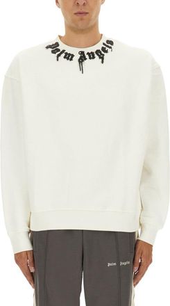 Palm Angels Relaxed-Fit Cotton Sweatshirt With Signature Print
