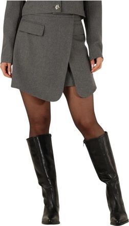 Notre-V Elegante Minirok Nv-Eliana - Dames - Korte rokken - Grijs - M - Rokken