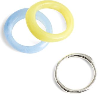 Madewell Set of 3 Sculptural Resin Stacking Rings in Tranquil Blue at Nordstrom, Size 8