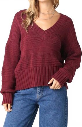 Olivaceous Louise Sweater In Burgundy