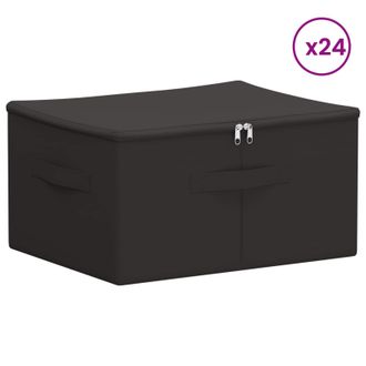vidaXL Caja De Almacenamiento 24 Pcs Gris Antracita 43 X 34 X 23 Cm Vidaxl